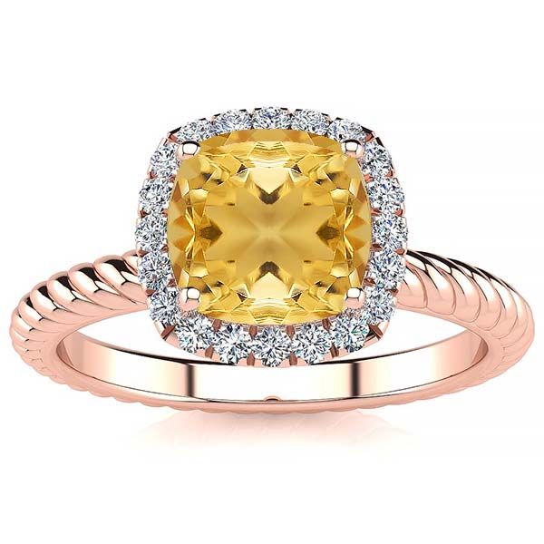 Alyssa Yellow Citrine Ring