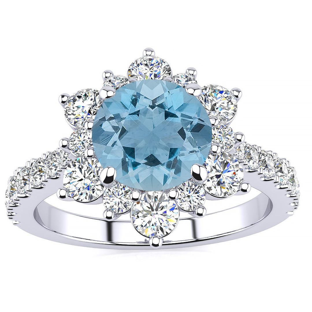 Snowflake Aquamarine Ring
