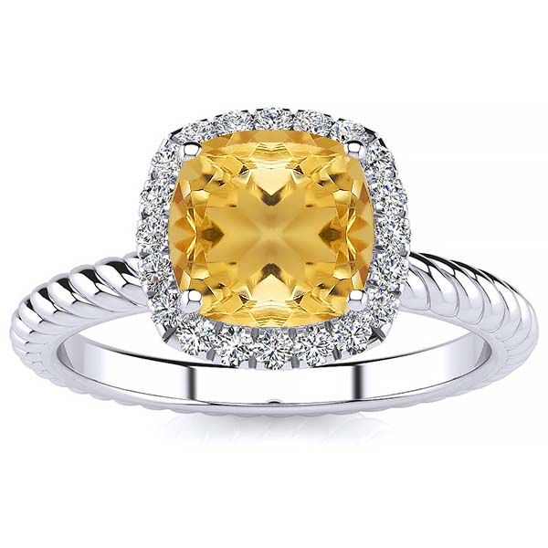 Alyssa Yellow Citrine Ring
