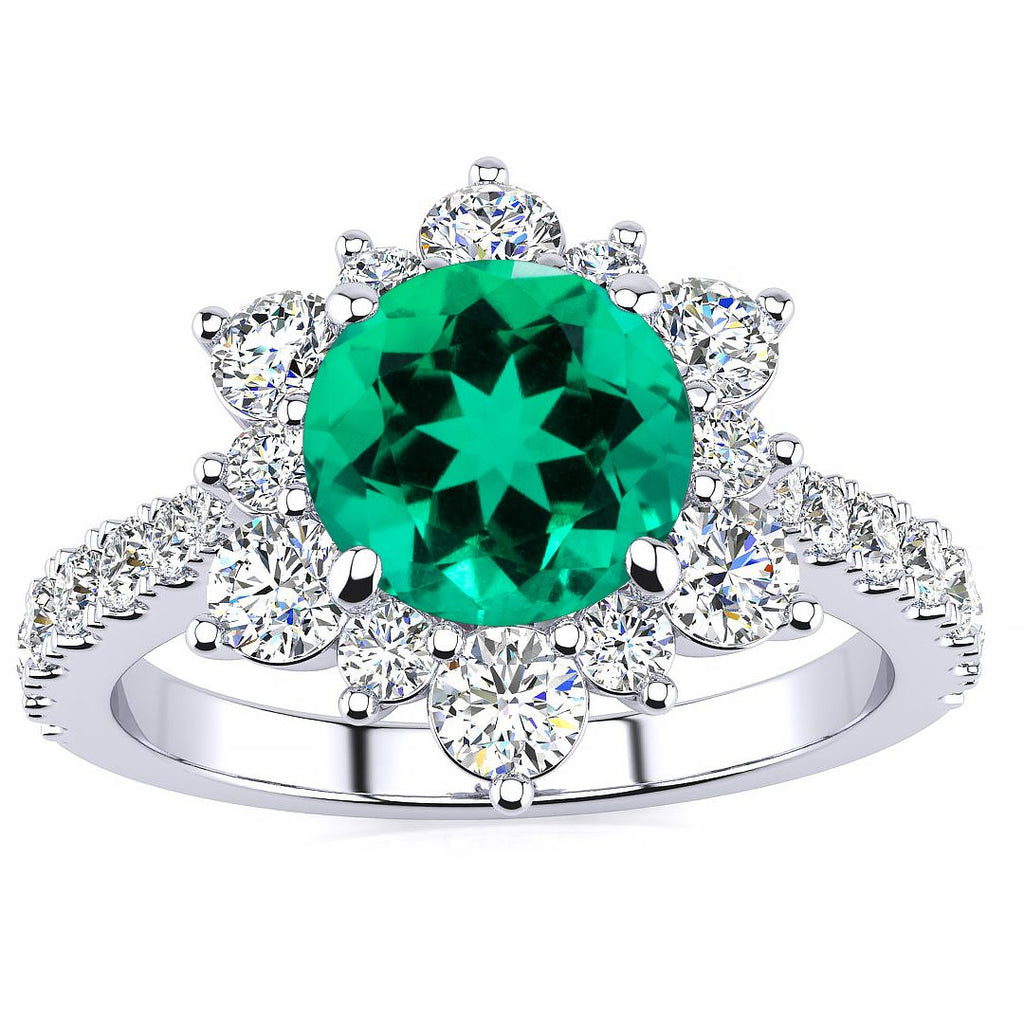Snowflake Emerald Ring