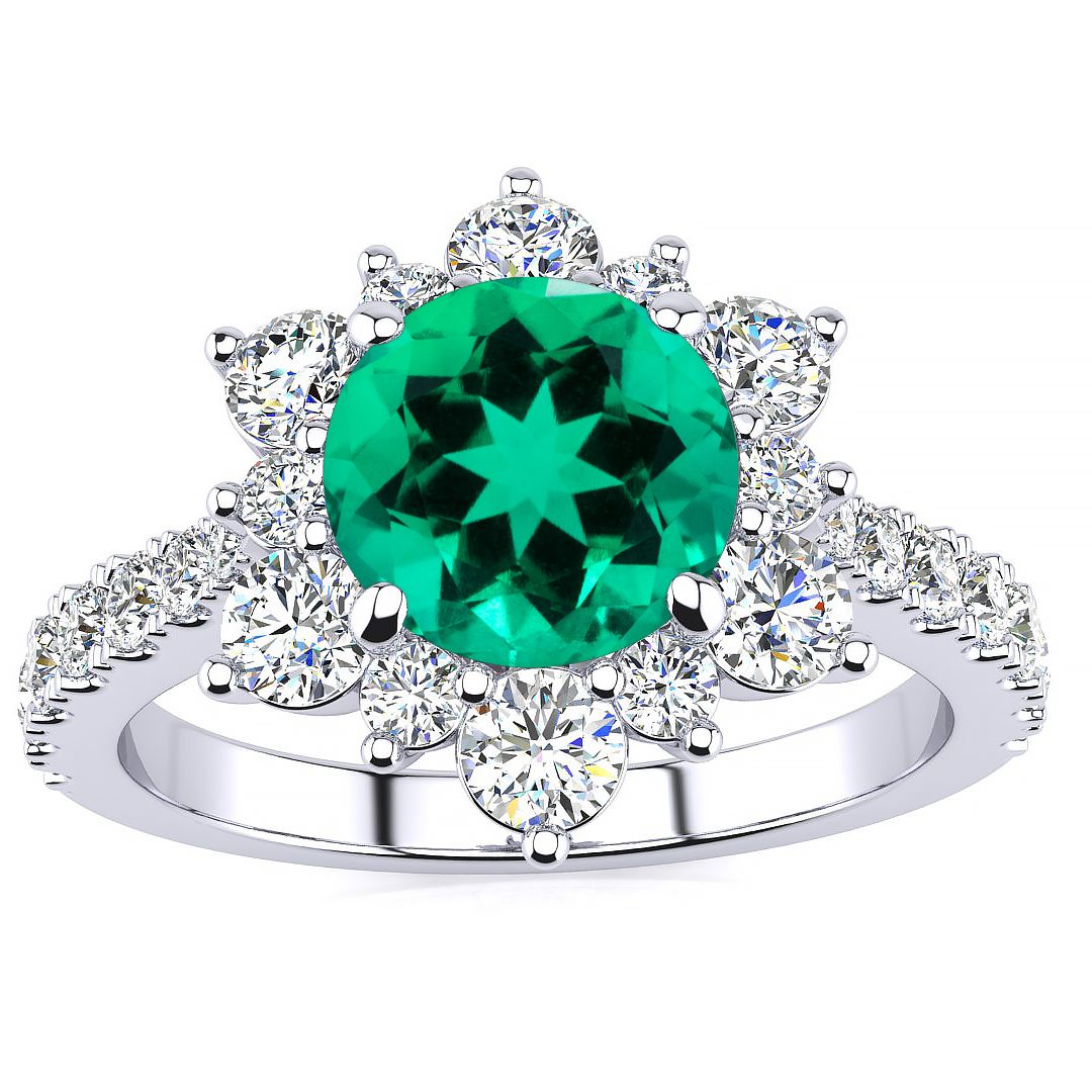 Snowflake Emerald Ring