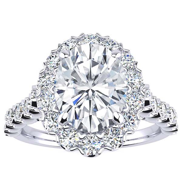 Cynthia Oval Moissanite Ring
