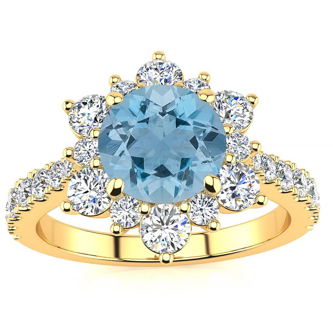 Snowflake Aquamarine Ring