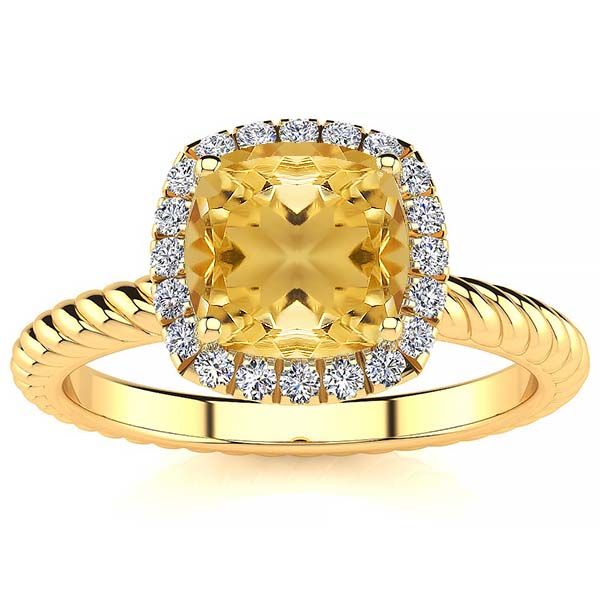 Alyssa Yellow Citrine Ring