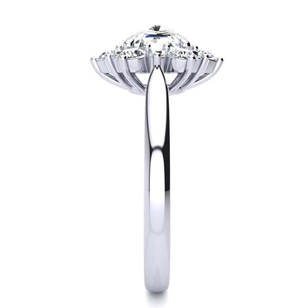 Snowflake Rose Cut Moissanite Ring