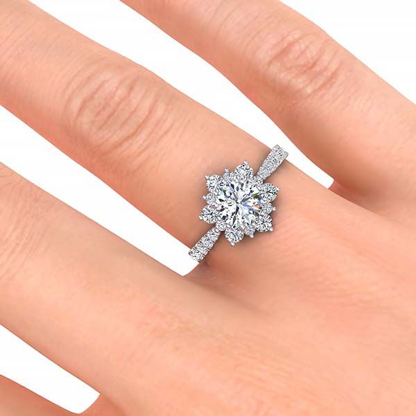 Snowflake Moissanite Ring