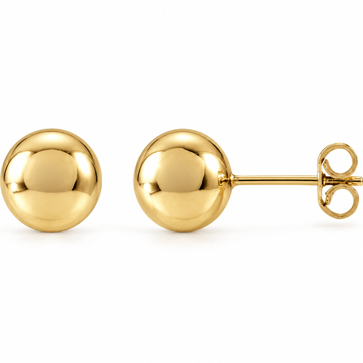Ball Earrings — 14K Yellow Gold — 8 mm — view 1