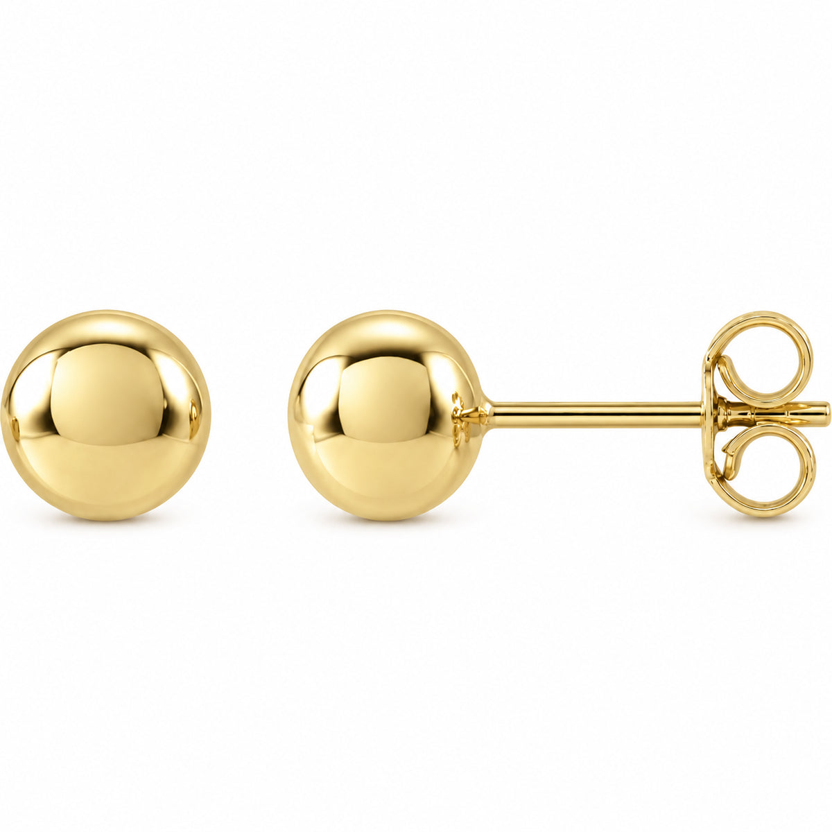 Ball Earrings — 14K Yellow Gold — 6 mm — view 1