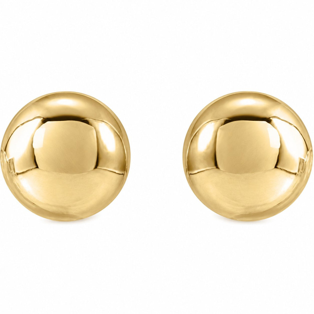 14K Gold 5 mm Ball Stud Earrings — 14K Yellow Gold, view 2