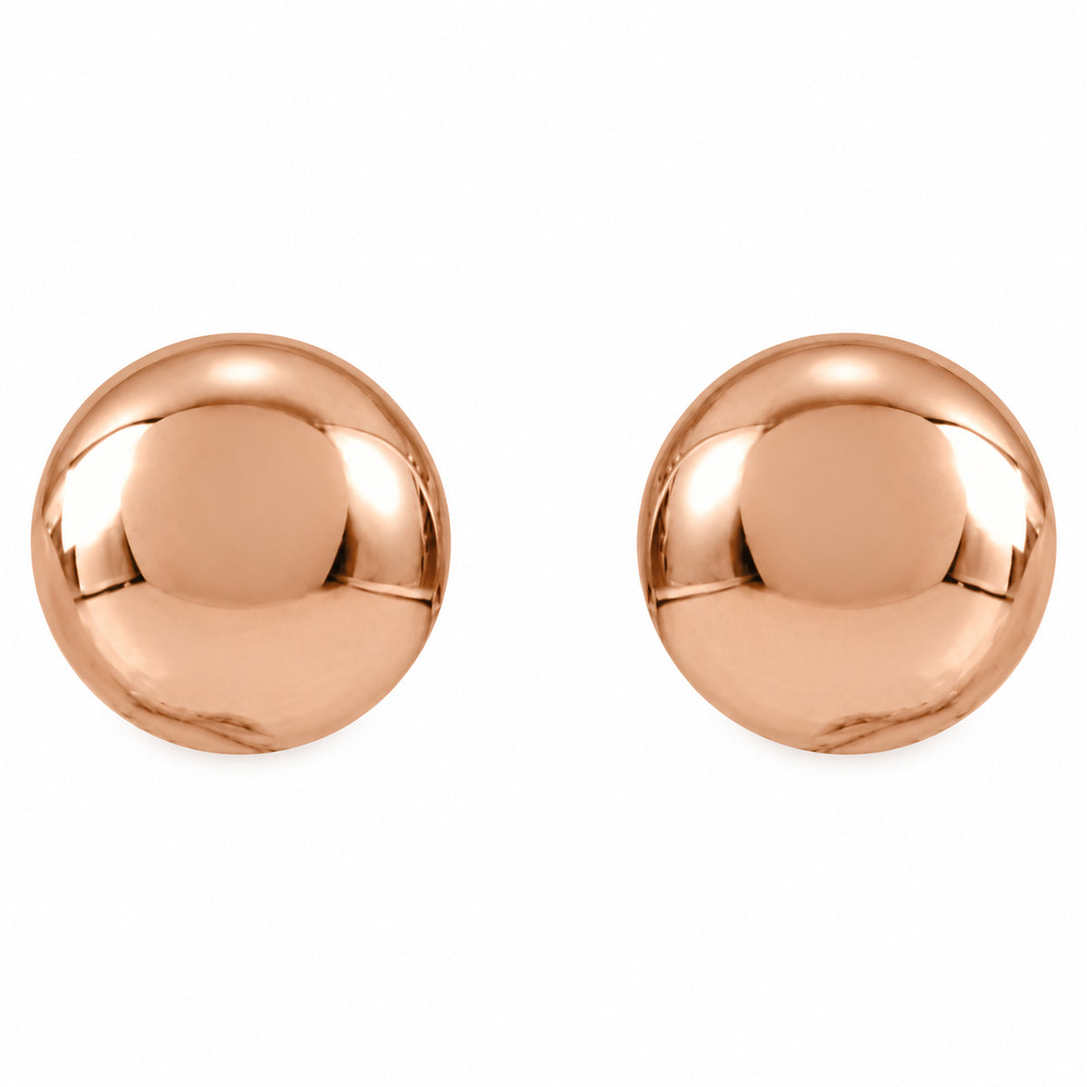 Ball Earrings — 14K Rose Gold — 3 mm — view 2