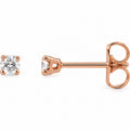 Round 4-Prong Lightweight Stud Earrings — 14K Rose Gold — 2.5mm — 1/8 CTW — view 1