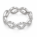 14K White Gold infinity lab-grown diamond eternity band — angled