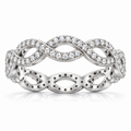 14K White Gold infinity lab-grown diamond eternity band — front