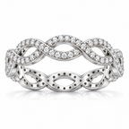 14K White Gold infinity lab-grown diamond eternity band — front