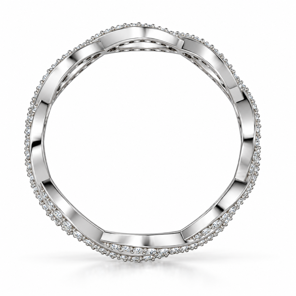 14K White Gold infinity lab-grown diamond eternity band — side