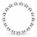 East-west marquise two-prong lab-grown diamond eternity band, 3 x 1.5 mm diamonds, 14K white gold, side view