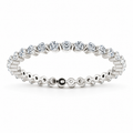 Round two-prong lab-grown diamond eternity band, 1.5 mm diamonds, white metal, front view