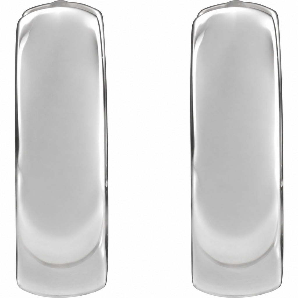 Hinged Hoop Earrings — 14K White Gold — 8 mm — view 2