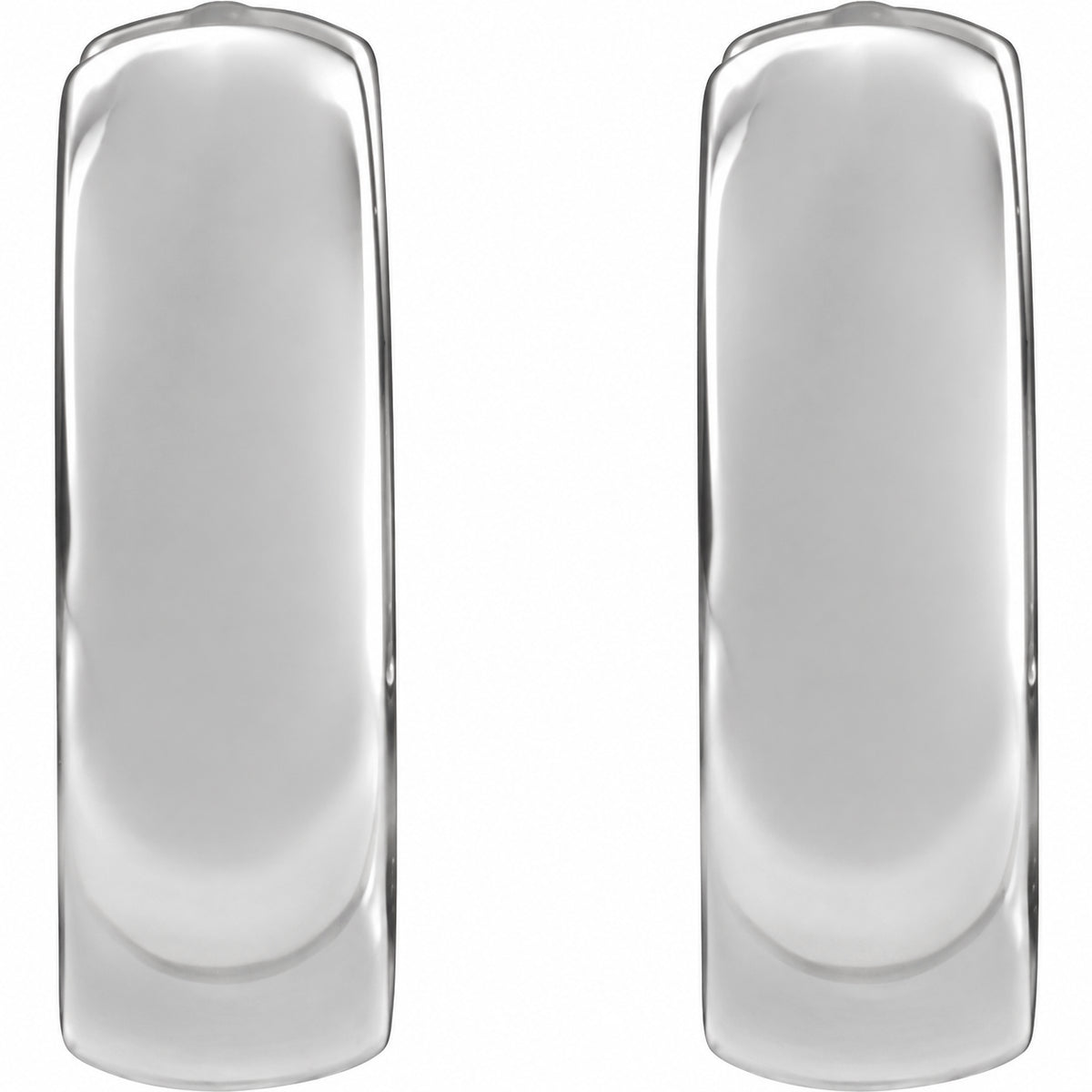 Hinged Hoop Earrings — 14K White Gold — 8 mm — view 2