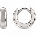 Hinged Hoop Earrings — 14K White Gold — 8 mm — view 1