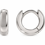 Hinged Hoop Earrings — 14K White Gold — 8 mm — view 1