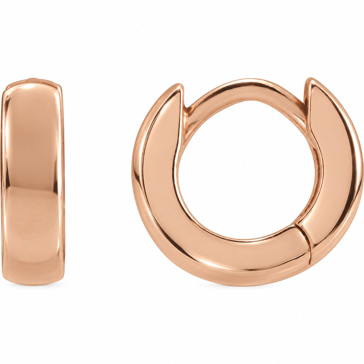 Hinged Hoop Earrings — 14K Rose Gold — 8 mm — view 1