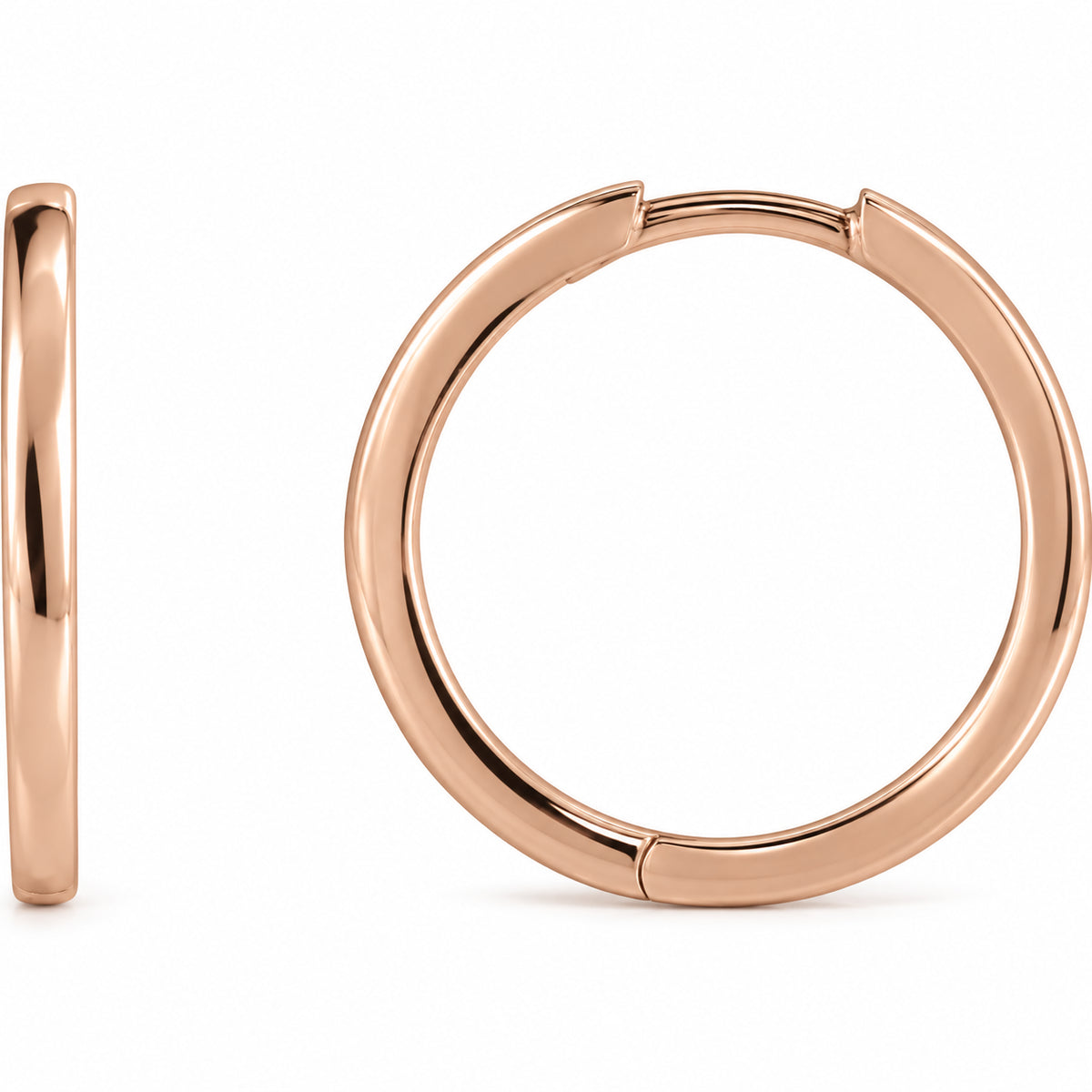 Hoop Earrings — 14K Rose Gold — 18 mm — view 1