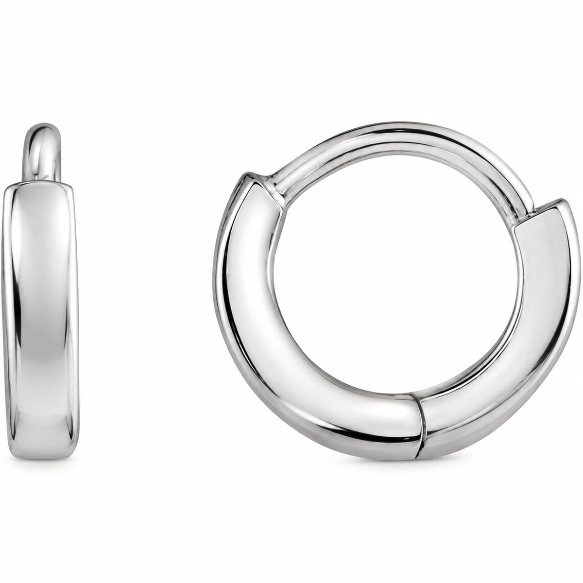 Hoop Earrings — 14K White Gold — 8 mm — view 1