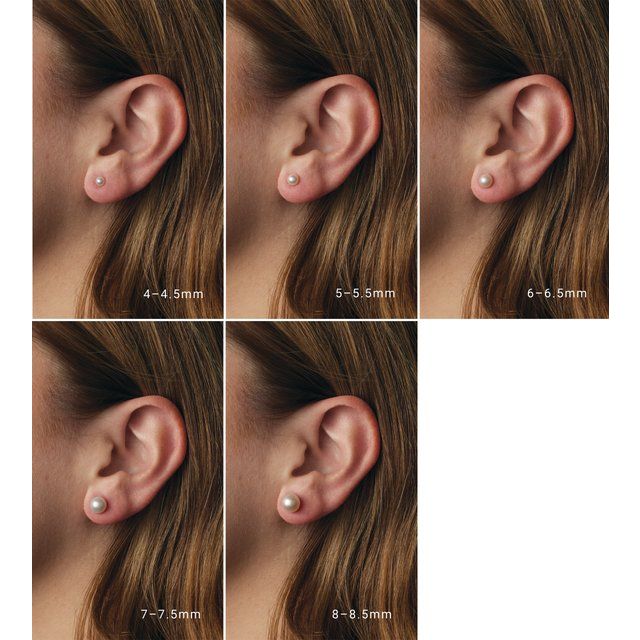 14K Gold 4–4.5 mm Cultured Freshwater Pearl Stud Earrings — 14K White Gold / 14K Yellow Gold, view 3