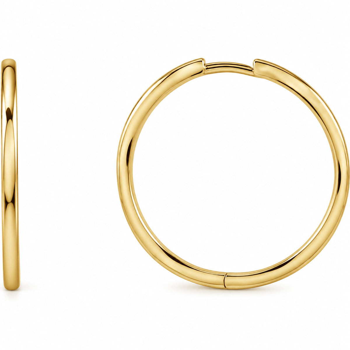Hoop Earrings — 14K Yellow Gold — 25 mm — view 1