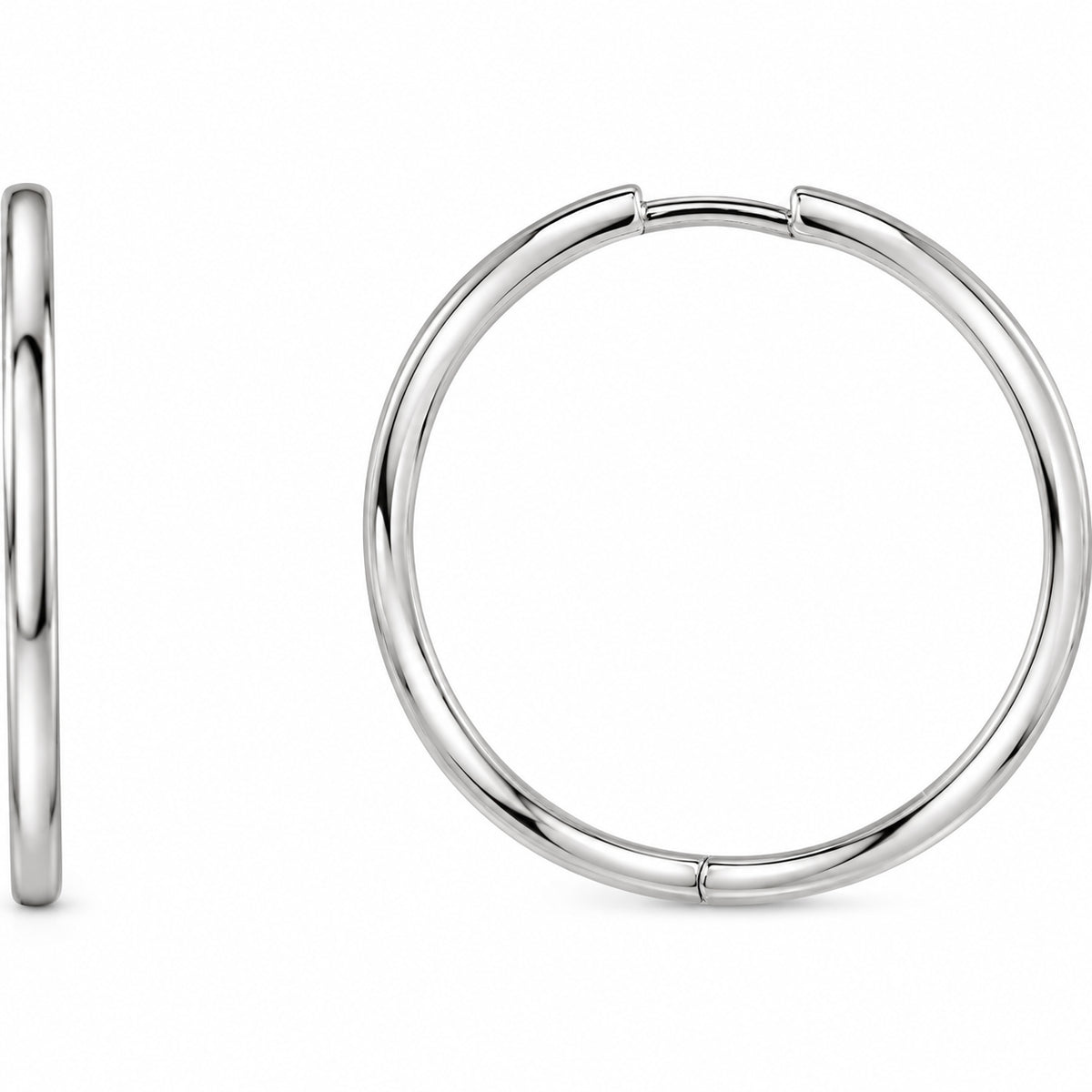 Hoop Earrings — 14K White Gold — 25 mm — view 1
