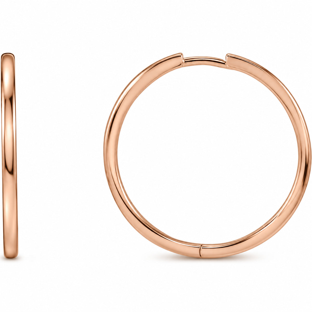 Hoop Earrings — 14K Rose Gold — 25 mm — view 1