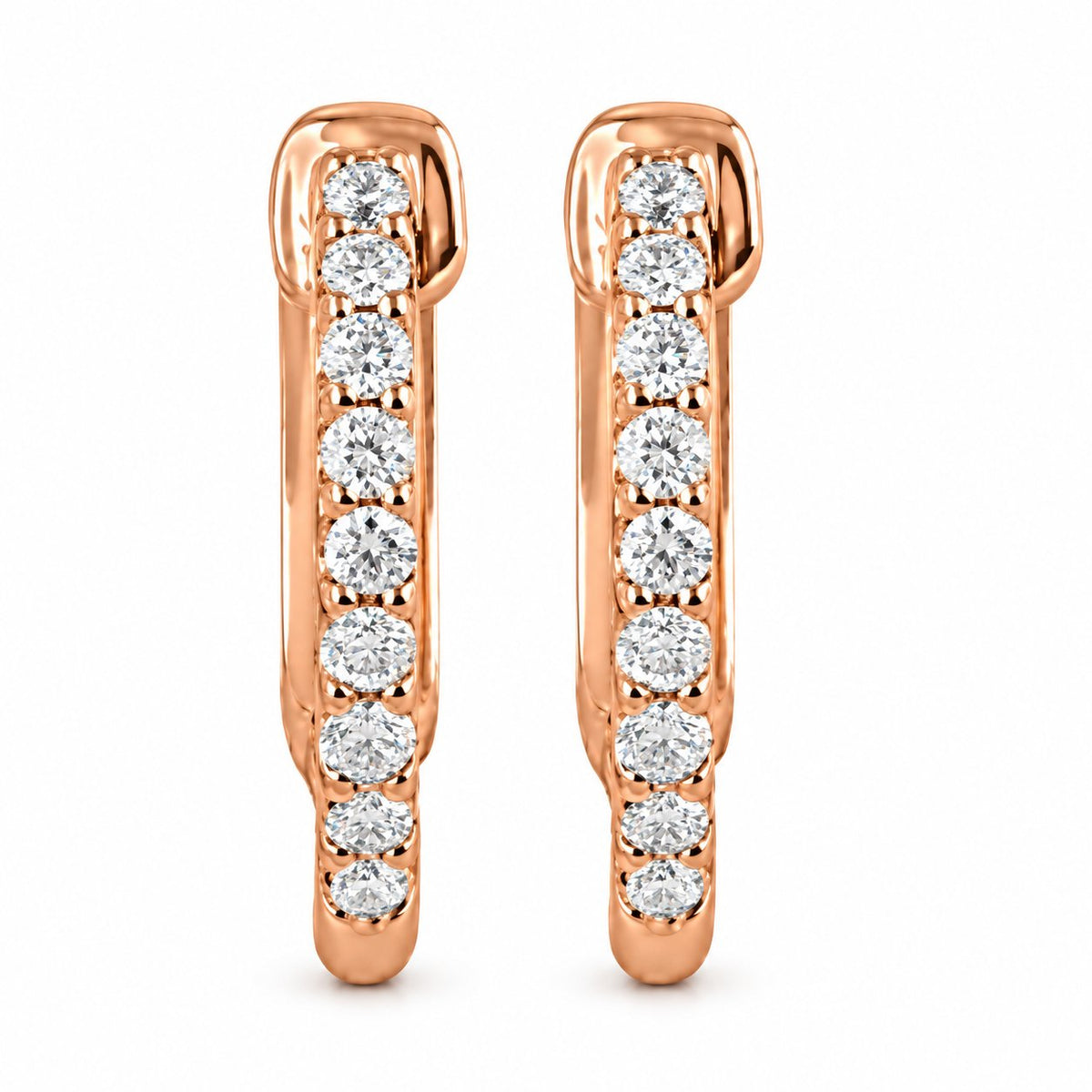 Inside-Outside Hoop Earrings — 14K Rose Gold — 14.5 mm — view 2