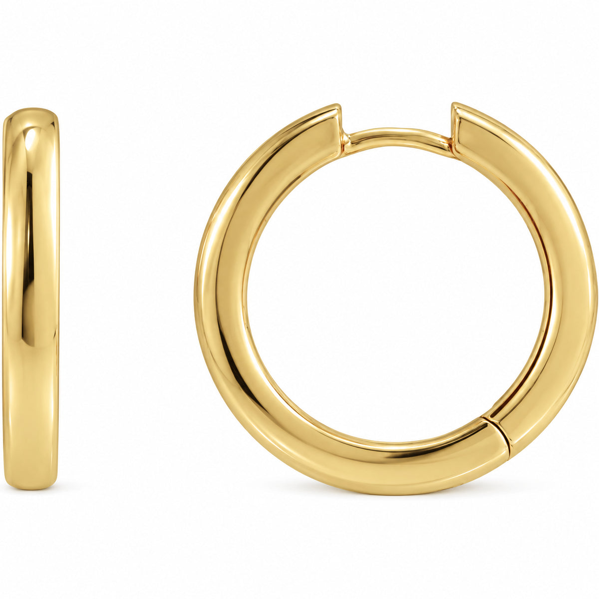 Hinged Hoop Earrings — 14K Yellow Gold — 20 mm — view 1