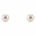 14K Gold 4–4.5 mm Cultured Freshwater Pearl Stud Earrings — 14K White Gold, view 2