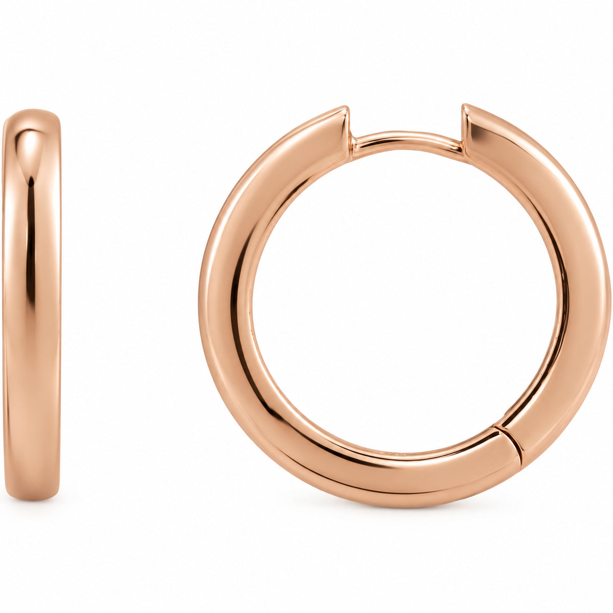 Hinged Hoop Earrings — 14K Rose Gold — 20 mm — view 1