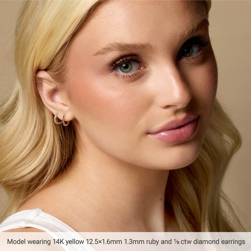 14K Gold 1/6 CTW Lab-Grown Diamond Huggie Earrings — 14K White Gold / 14K Yellow Gold / 14K Rose Gold, view 2
