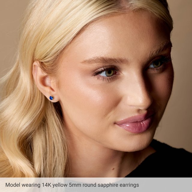 14K Gold Lab-Grown Alexandrite 4-Prong Claw Stud Earrings — 14K White Gold / 14K Yellow Gold / 14K Rose Gold, view 3