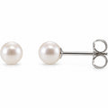 14K Gold 4–4.5 mm Cultured Freshwater Pearl Stud Earrings — 14K White Gold, view 1