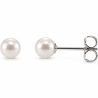 14K Gold 4–4.5 mm Cultured Freshwater Pearl Stud Earrings — 14K White Gold, view 1