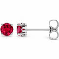 14K Gold Lab-Grown Ruby Scroll Setting® Stud Earrings — 14K White Gold, view 1
