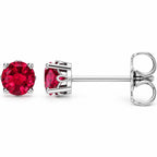 14K Gold Lab-Grown Ruby Scroll Setting® Stud Earrings — 14K White Gold, view 1