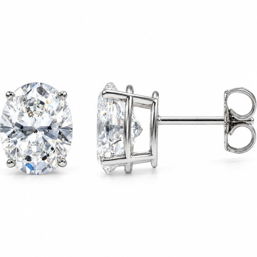 14K Gold 3 5/8 CTW Lab-Grown Diamond Oval Stud Earrings — 14K White Gold, view 1