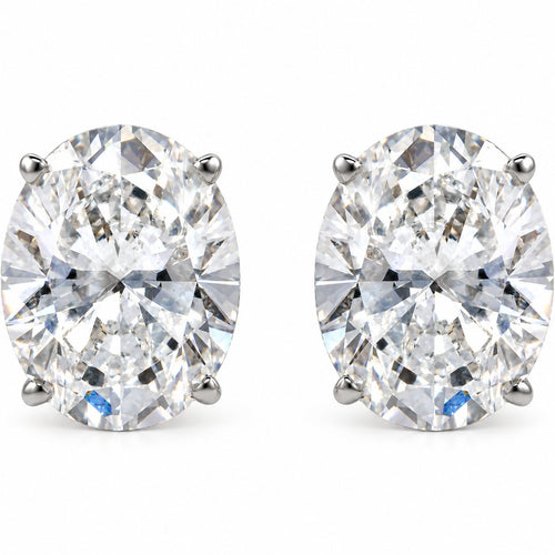 14K Gold 3 5/8 CTW Lab-Grown Diamond Oval Stud Earrings — 14K White Gold, view 2