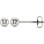 Ball Earrings — 14K White Gold — 3 mm — view 1