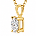 14K Yellow Gold 0.20 CT (5 x 3 mm) oval lab-grown diamond necklace — studio angle view