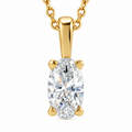 14K Yellow Gold 0.20 CT (5 x 3 mm) oval lab-grown diamond necklace — studio front view