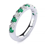 3.2mm Emerald Diamond Ring