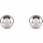 Ball Earrings — 14K White Gold — 3 mm — view 2