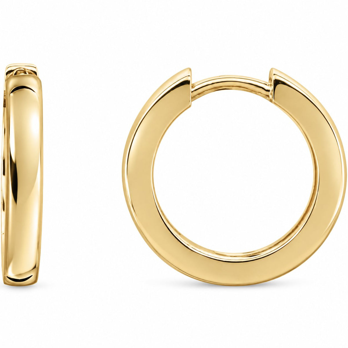 Hinged Hoop Earrings — 14K Yellow Gold — 16 mm — view 1